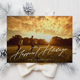 Cartes Pour Fêtes Annuelles Typographie photo simple et élégante la plus heure