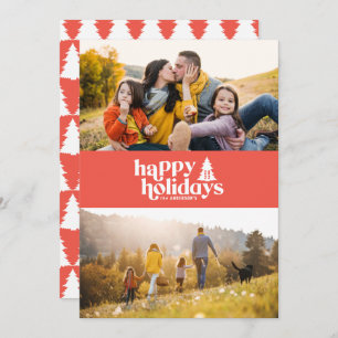 Cartes Pour Fêtes Annuelles Typographie rétro moderne 1 fête photo Noël