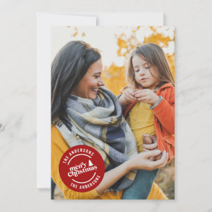 Cartes Pour Fêtes Annuelles Typographie rétro moderne 1 fête photo Noël