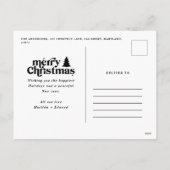 Cartes Pour Fêtes Annuelles Typographie rétro moderne photo complète (Dos)