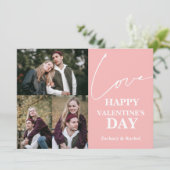 Cartes Pour Fêtes Annuelles Typographie romantique Valentines jour couple 3 ph (Debout devant)