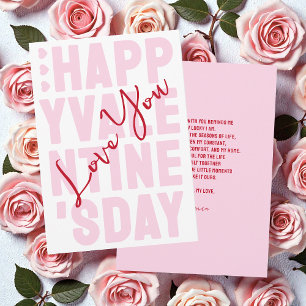 Cartes Pour Fêtes Annuelles Typographie rose et rouge Joyeuse Saint-Valentin