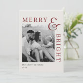 Cartes Pour Fêtes Annuelles Typographie Rouge classique moderne Photo à deux f (Debout devant)