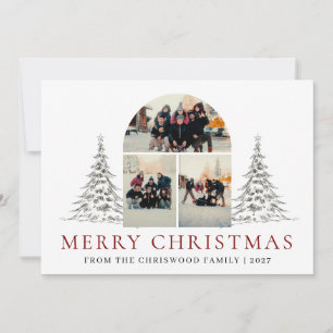 Cartes Pour Fêtes Annuelles Typographie Rouge Élégante pour Arche de Noël avec