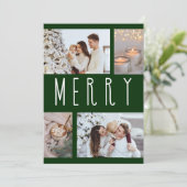 Cartes Pour Fêtes Annuelles Typographie Simple Joyeuse, collage photo multiple (Debout devant)