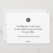Cartes Pour Fêtes Annuelles Typographie simple moderne Ajouter un logo (Dos)