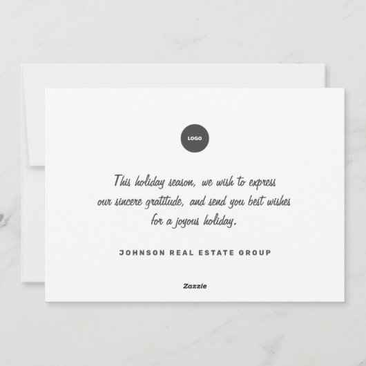 Cartes Pour Fêtes Annuelles Typographie simple moderne Ajouter un logo (Dos)