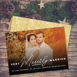 Cartes Pour Fêtes Annuelles Typographie très mariée Mariage photo