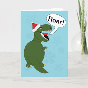 Cartes Pour Fêtes Annuelles Tyrannosaurus Rex de Noël
