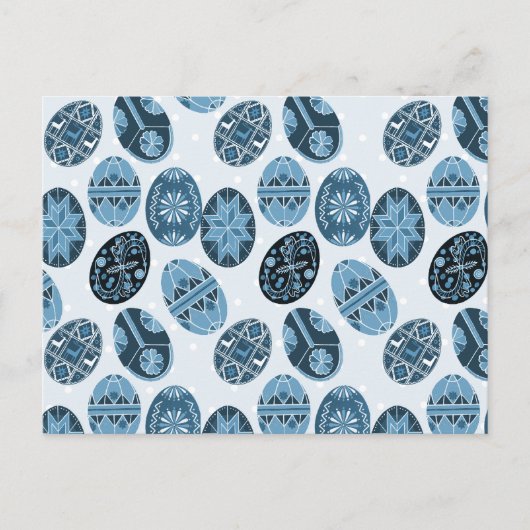 Cartes Pour Fêtes Annuelles Ukrainian Easter eggs blue pattern (Devant)