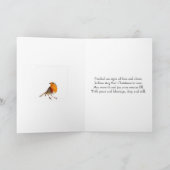 Cartes Pour Fêtes Annuelles Un ami Noël Robins sur un panneau (Intérieur)