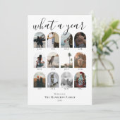 Cartes Pour Fêtes Annuelles Un an Script Arch Photo Collage Noël (Debout devant)