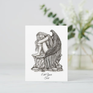 Cartes Pour Fêtes Annuelles Un ange endormi sur la pierre