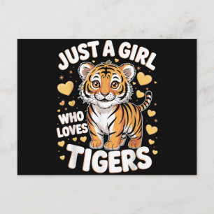 Cartes Pour Fêtes Annuelles Un animal de tigre mignon juste une fille qui aime