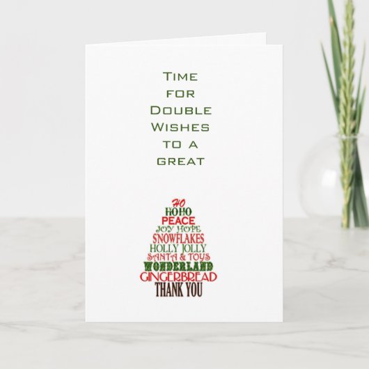 CARTES POUR FÊTES ANNUELLES UN ANNIVERSAIRE "SPÉCIAL" / NOËL SOUHAITE ET ARBRE (Devant)