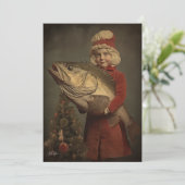 Cartes Pour Fêtes Annuelles Un appartement de remplacement de poisson de Noël (Debout devant)