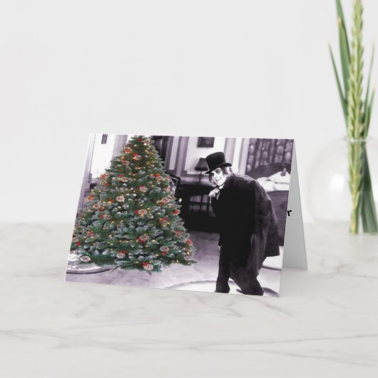 Cartes Pour Fêtes Annuelles Un arbre de Noël après Mignight (Devant)