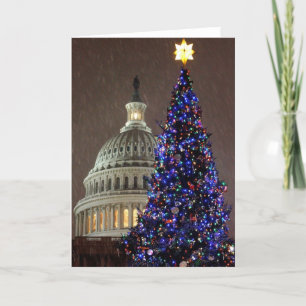Cartes Pour Fêtes Annuelles Un arbre de Noël de capitol des USA de Noël de