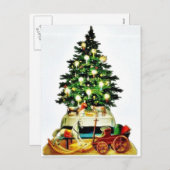 Cartes Pour Fêtes Annuelles Un arbre de Noël décoré (Devant / Derrière)