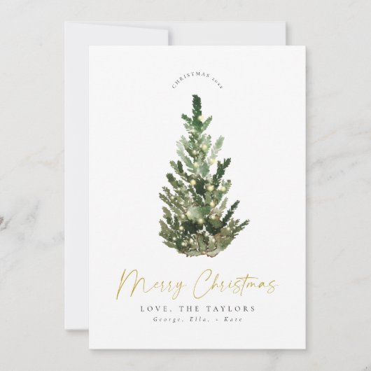 Cartes Pour Fêtes Annuelles Un arbre de Noël simple et élégant (Devant)
