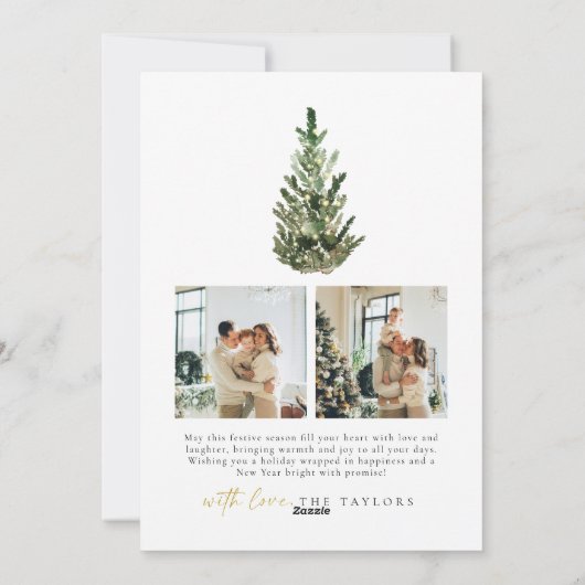 Cartes Pour Fêtes Annuelles Un arbre de Noël simple et élégant (Dos)