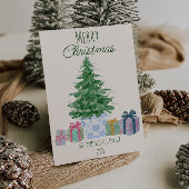 Cartes Pour Fêtes Annuelles Un arbre de Noël vert et irrégulier présente une p