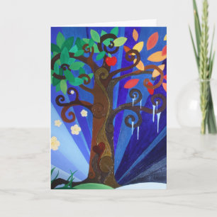 Cartes Pour Fêtes Annuelles Un arbre pour toutes les saisons