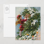 Cartes Pour Fêtes Annuelles "Un baiser de gui pour Père Noël " (Devant / Derrière)