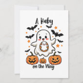 Cartes Pour Fêtes Annuelles Un bébé en route Pastel Ghost Grossesse Halloween (Devant)