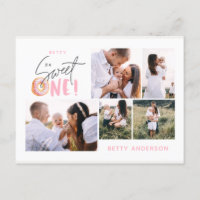 un beignets rose sucré un anniversaire multi photo