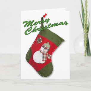 Cartes Pour Fêtes Annuelles Un bonhomme de neige à Noël s'emplit sur blanc