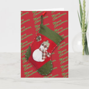 Cartes Pour Fêtes Annuelles Un bonhomme de neige à Noël s'emplit sur le rouge