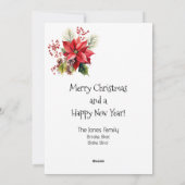 Cartes Pour Fêtes Annuelles Un bonhomme de neige lunatique joyeux dans un vill (Dos)