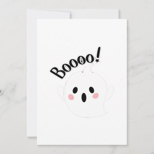 Cartes Pour Fêtes Annuelles Un Boo Blanc Mignon Créatif Décontracté (Devant)