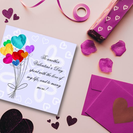 Cartes Pour Fêtes Annuelles Un bouquet de ballons en papier de coeur la Saint-