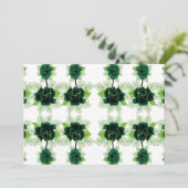 Cartes Pour Fêtes Annuelles un bouquet de fleurs vertes sur un arrière - plan (Debout devant)