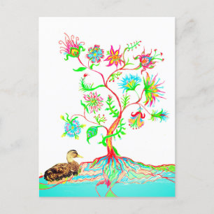 Cartes Pour Fêtes Annuelles Un canard et un arbre de vie