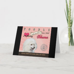 Cartes Pour Fêtes Annuelles Un caniche affectueux fait notre maison de Chambre