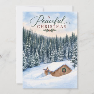 Cartes Pour Fêtes Annuelles Un chalet de montagne dans une forêt enneigée pour
