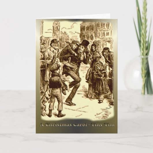 Cartes Pour Fêtes Annuelles Un chant de Noël - Tim minuscule (Devant)