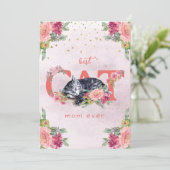 Cartes Pour Fêtes Annuelles Un chat endormi au milieu des fleurs (Debout devant)