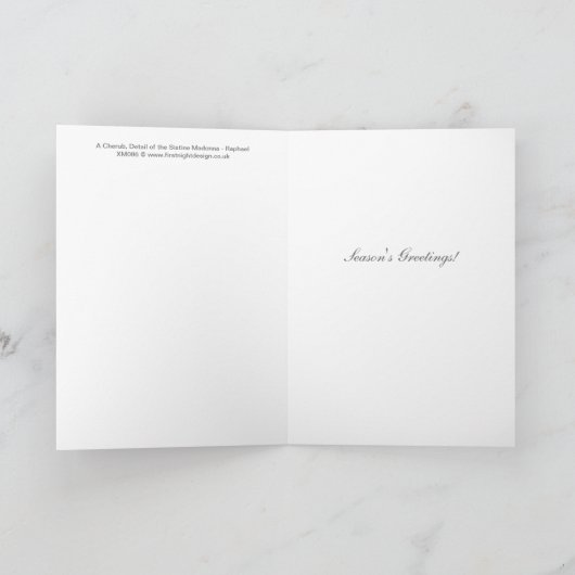 Cartes Pour Fêtes Annuelles Un Chérubin, détail de la Madone Sixtine - Raphaël (Intérieur)