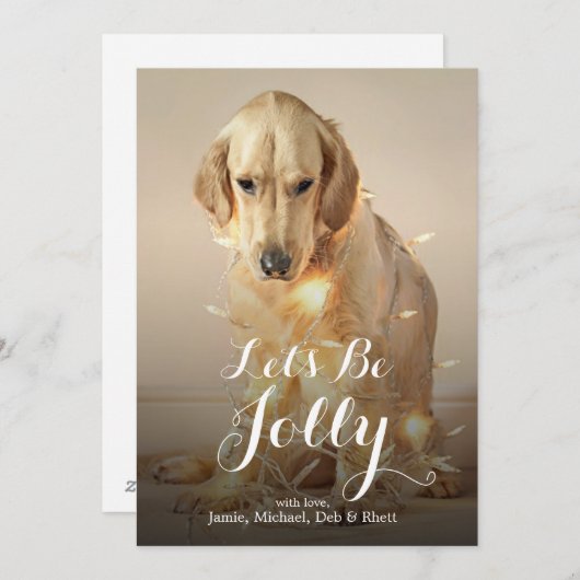 Cartes Pour Fêtes Annuelles Un chien de golden retriever (Devant / Derrière)