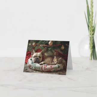 Cartes Pour Fêtes Annuelles Un chien frenchy joyeux noël