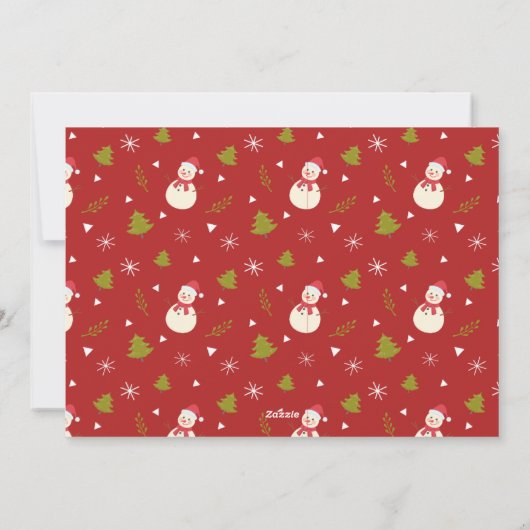 Cartes Pour Fêtes Annuelles Un collage 3 photos moderne joli Noël rouge (Dos)