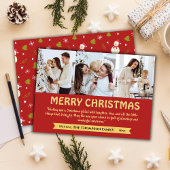 Cartes Pour Fêtes Annuelles Un collage 3 photos moderne joli Noël rouge