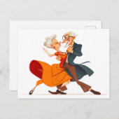Cartes Pour Fêtes Annuelles Un couple âgé dansant avec grâce dans un attir vib (Devant / Derrière)