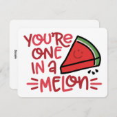 CARTES POUR FÊTES ANNUELLES UN DANS UN MELON (Devant / Derrière)