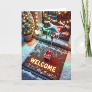 Cartes Pour Fêtes Annuelles Un drone de Noël vous offre un cadeau