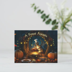 Cartes Pour Fêtes Annuelles Un Fête Attend - Enchantée Rassemblement De Thanks